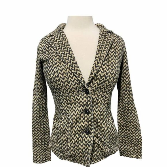 Hurley Winchester‎ Chevron Print Blazer Tan Small - Picture 16 of 16